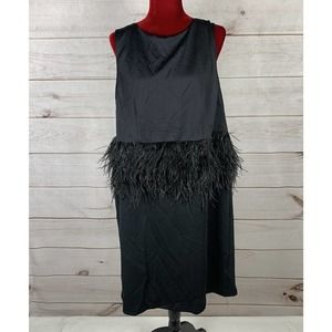 Eloquii Studio Feather Peplum Sleeveless Dress